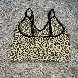 ~Cheetah Printed Spaghetti Strap Cropped Tank Top